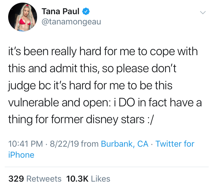 Tana Mongeau Admits a ‘Thing’ for ‘Disney Stars,' Hits on Miley Cyrus ...