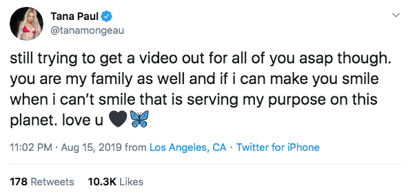 Tana Mongeau Tweet
