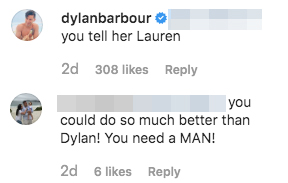 BIP Dylan Barbour Claps Back Fan Hannah G Do Better