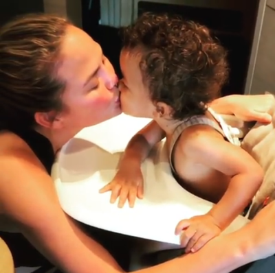 Chrissy Teigen and Her Son Miles Kissing