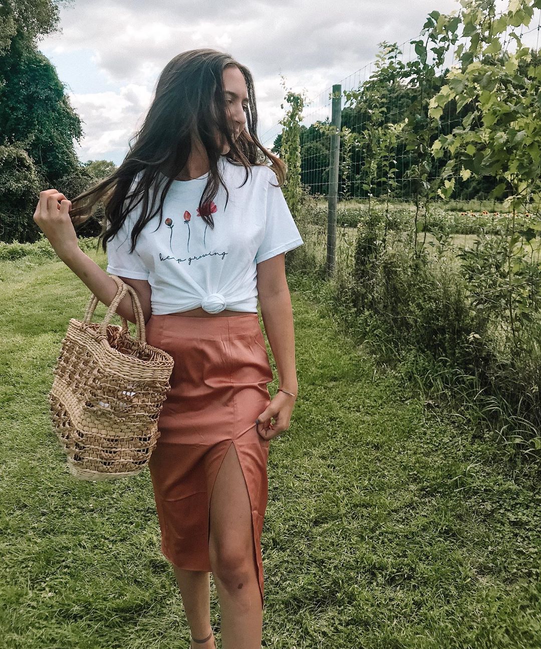 Emelyne Wears Pink Skirt