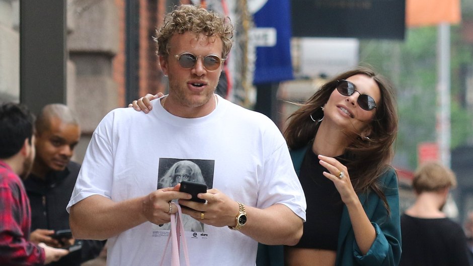 Emily Ratajkowski and husband are all smiles holding hands after having lunch in New York City.