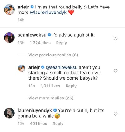 Arie Luyendyk and Sean Lowe Instagram Conversation About Kids