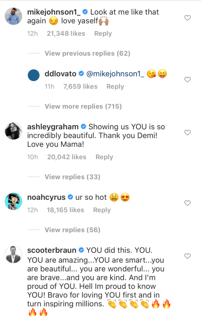 Demi Lovato and Mike Johnson Flirty Instagram Exchange