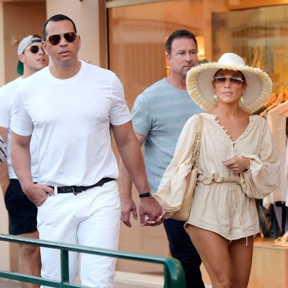Jennifer Lopez and Alex Rodriguez Hit the Town in Saint-Tropez Rocking Coordinating Outfits