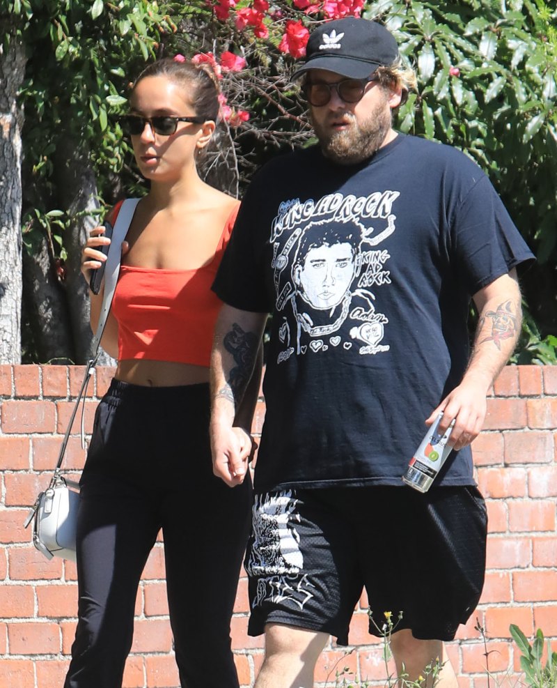 Jonah Hill and Gianna Santos Hold Hands While Walking