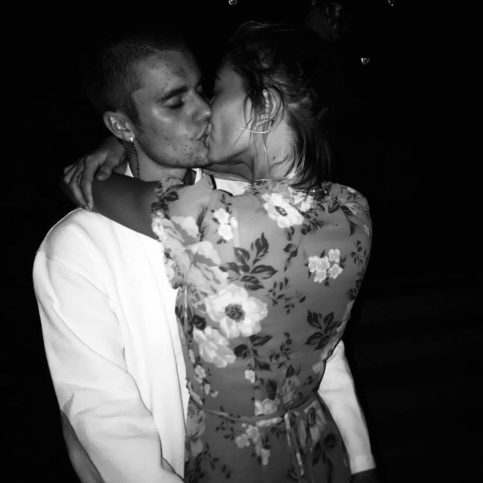 Justin Bieber and Wife Hailey Baldwin Kiss on Instagram in November 2018