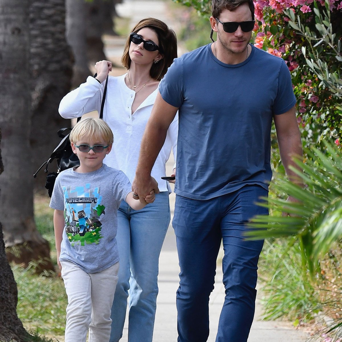Chris Pratt Goes On A Sunday Stroll With Katherine And His Son Jack