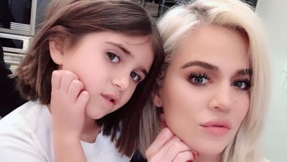 Khloe Kardashian and Penelope Disick showing Off Their Hair