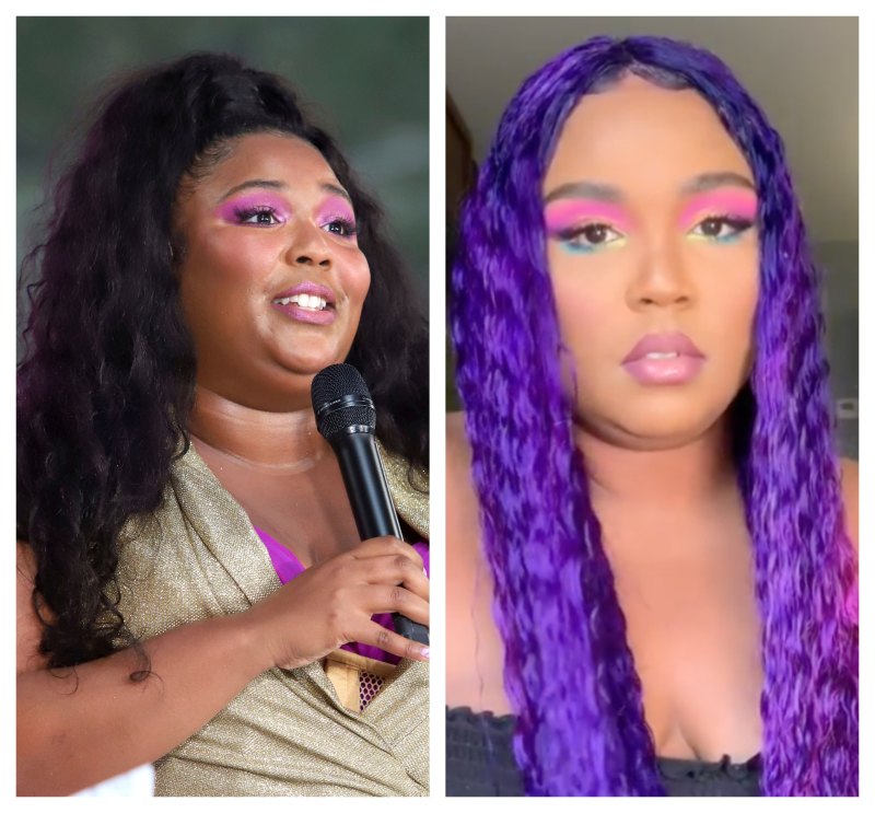 Lizzo Hair Transformation Purple Hair