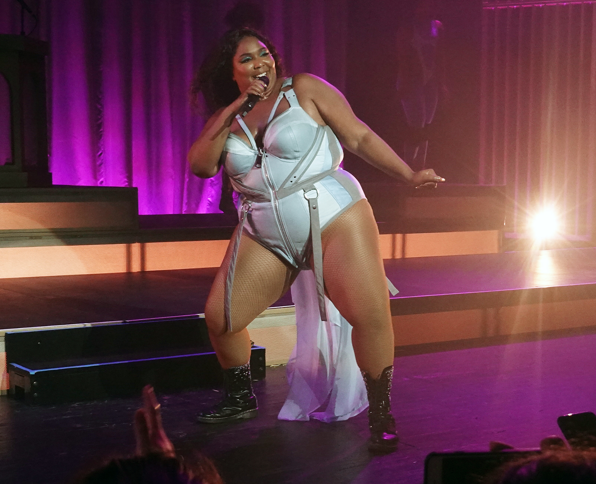 Lizzo curves performing The Fillmore Miami Beach