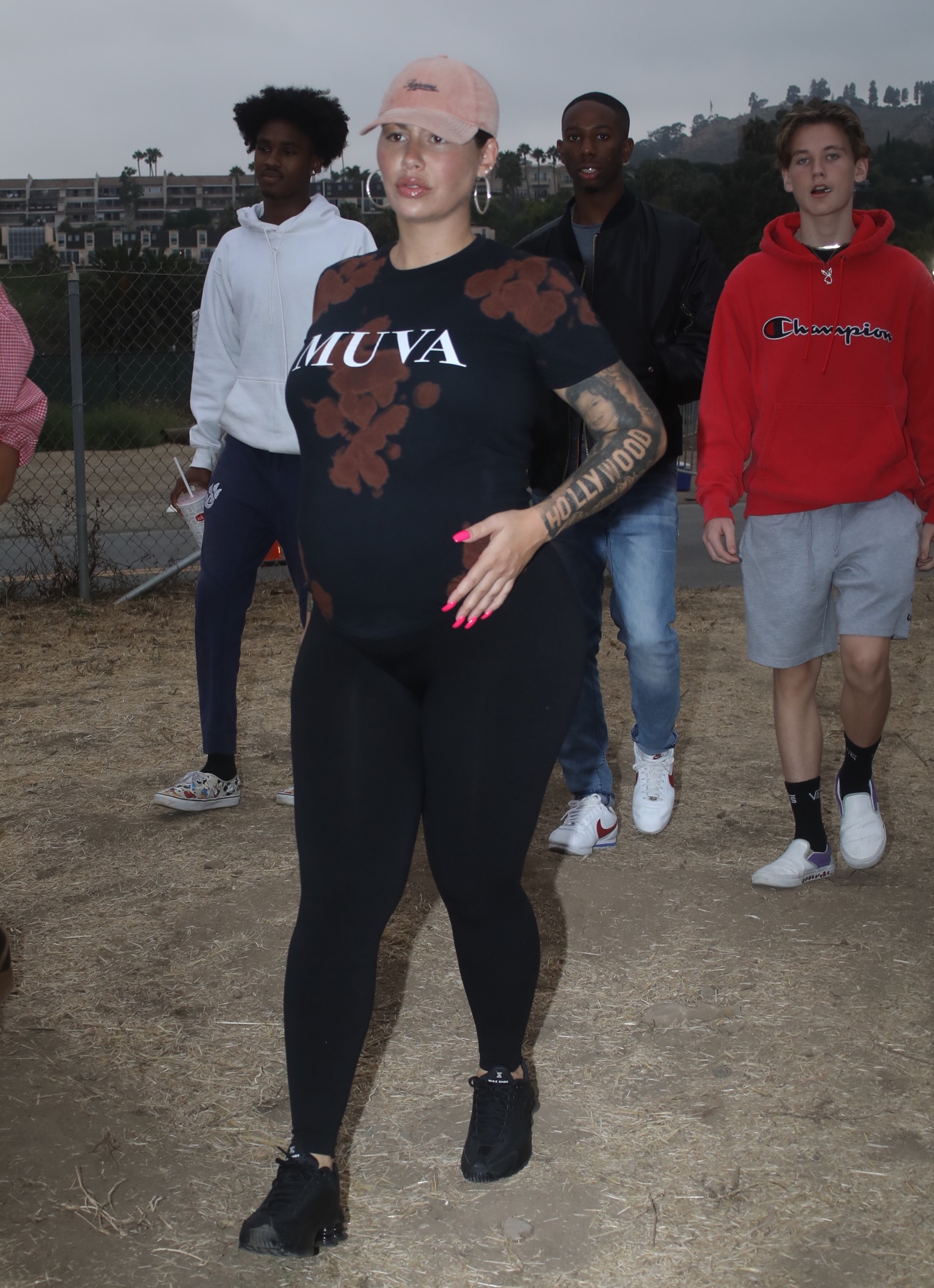 Pregnant Amber Rose Shows Baby Bump With Boyfriend AE in Malibu pic