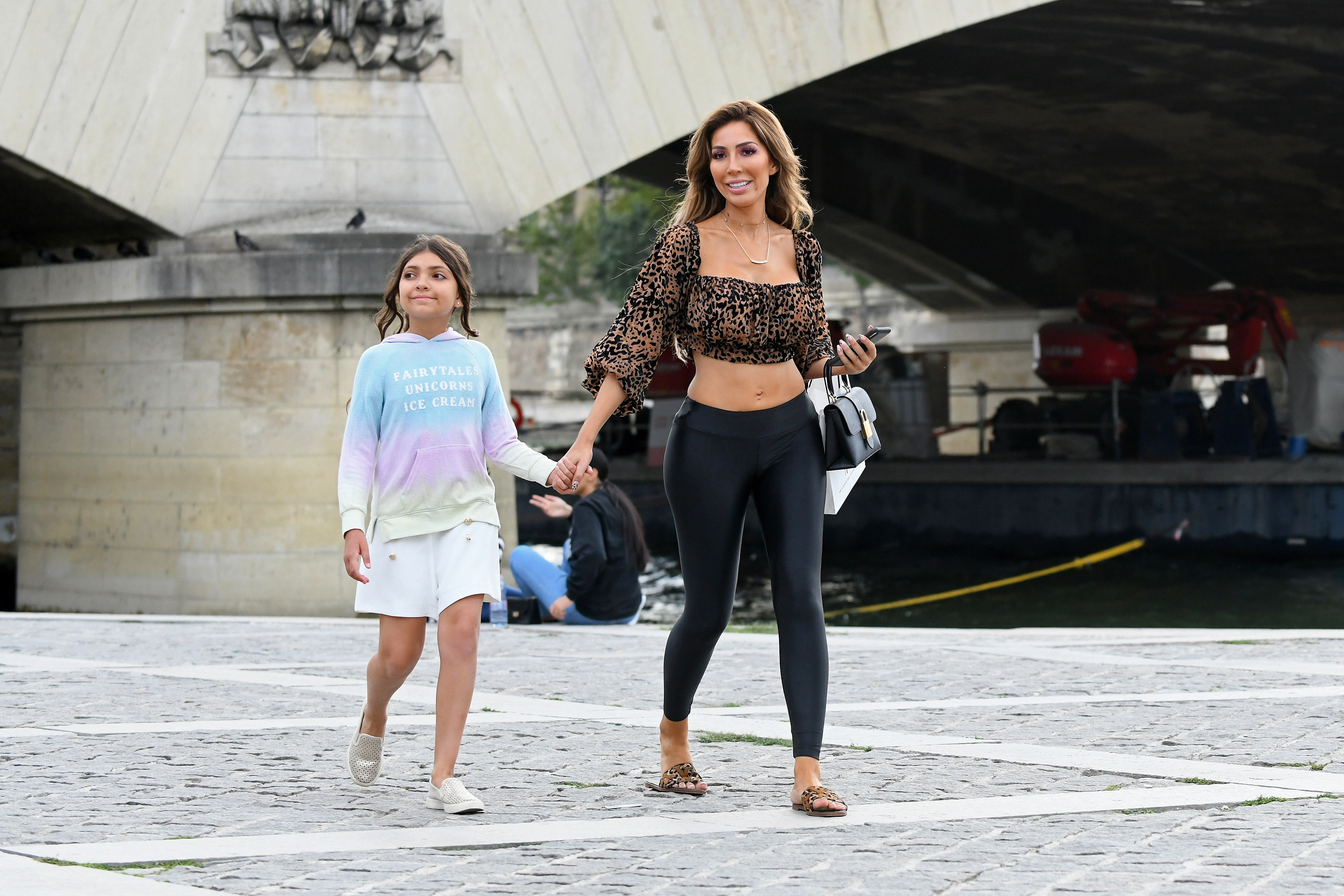 Farrah Abraham Walks With Sophia along the River Siene in Paris Before Bikini Photo Shoot