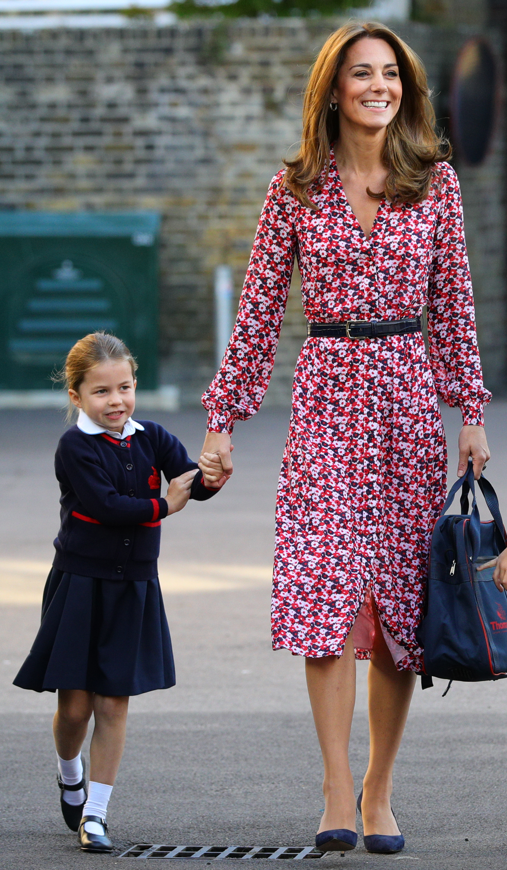 Princess Charlotte Looks Nervous As She Holds Hands With Kate Middleton on First Day of School