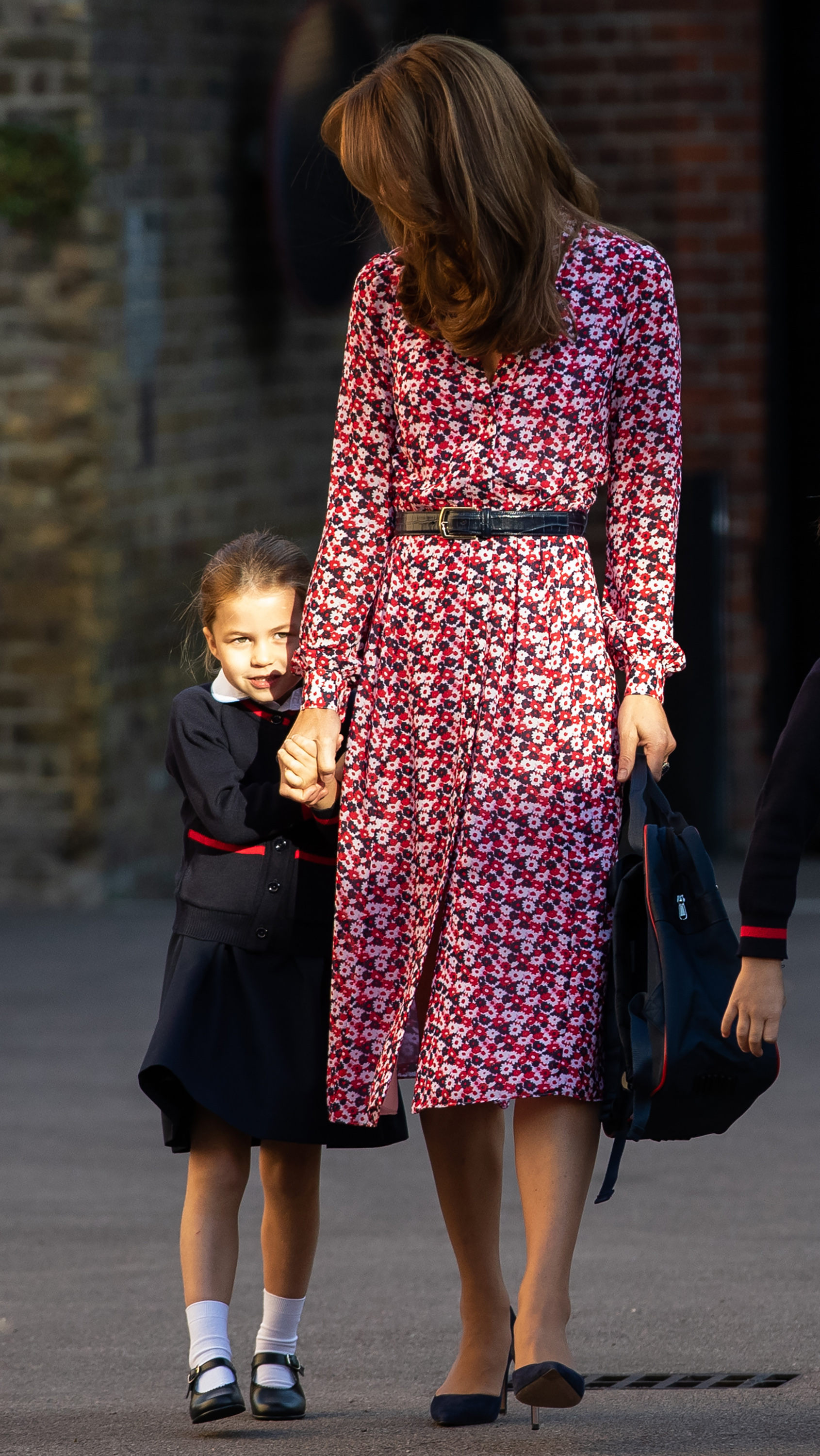 Princess Charlotte Hides Behind Kate Middleton on First Day of School
