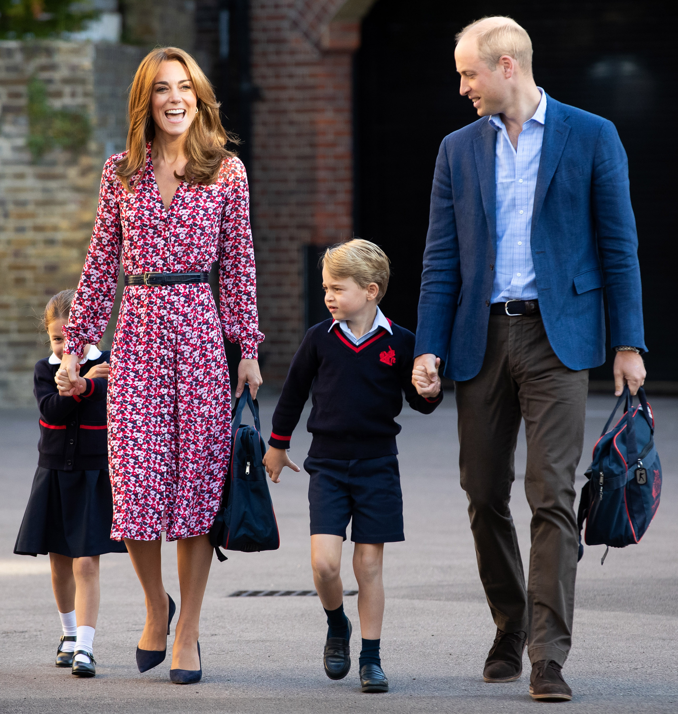 Prince William and Kate Middleton Take George and Charlotte to School