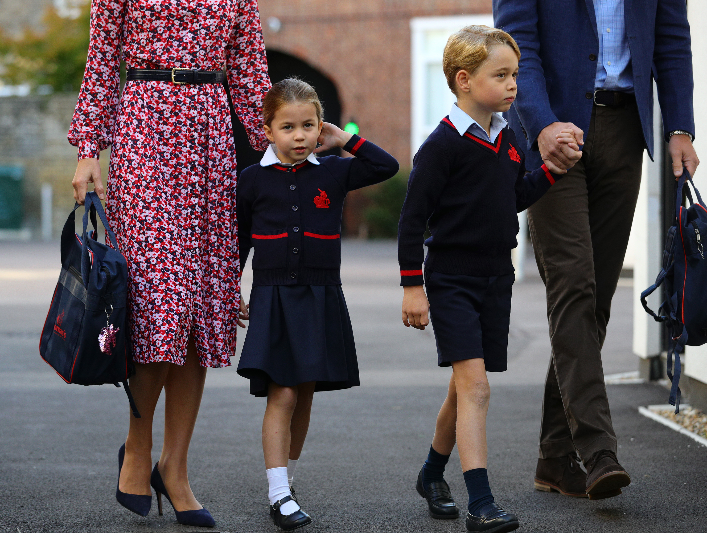 Princess Charlotte and Prince George Wear Matching Uniforms for School