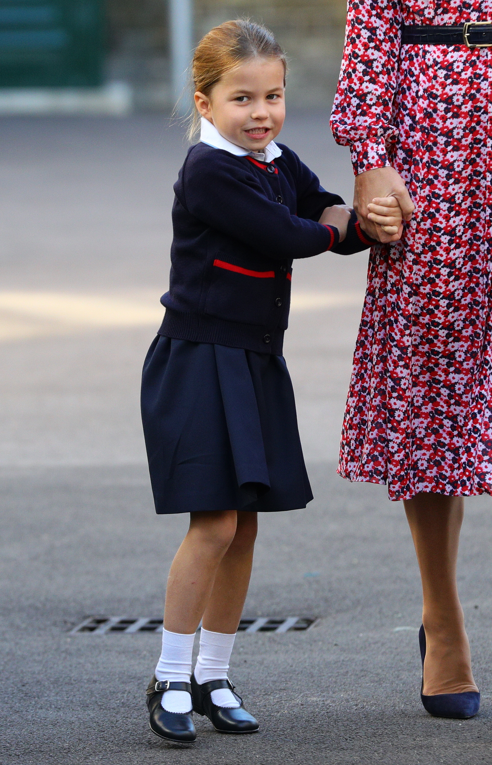 Princess Charlotte Holds Kate Middletons Hand on First Day of School