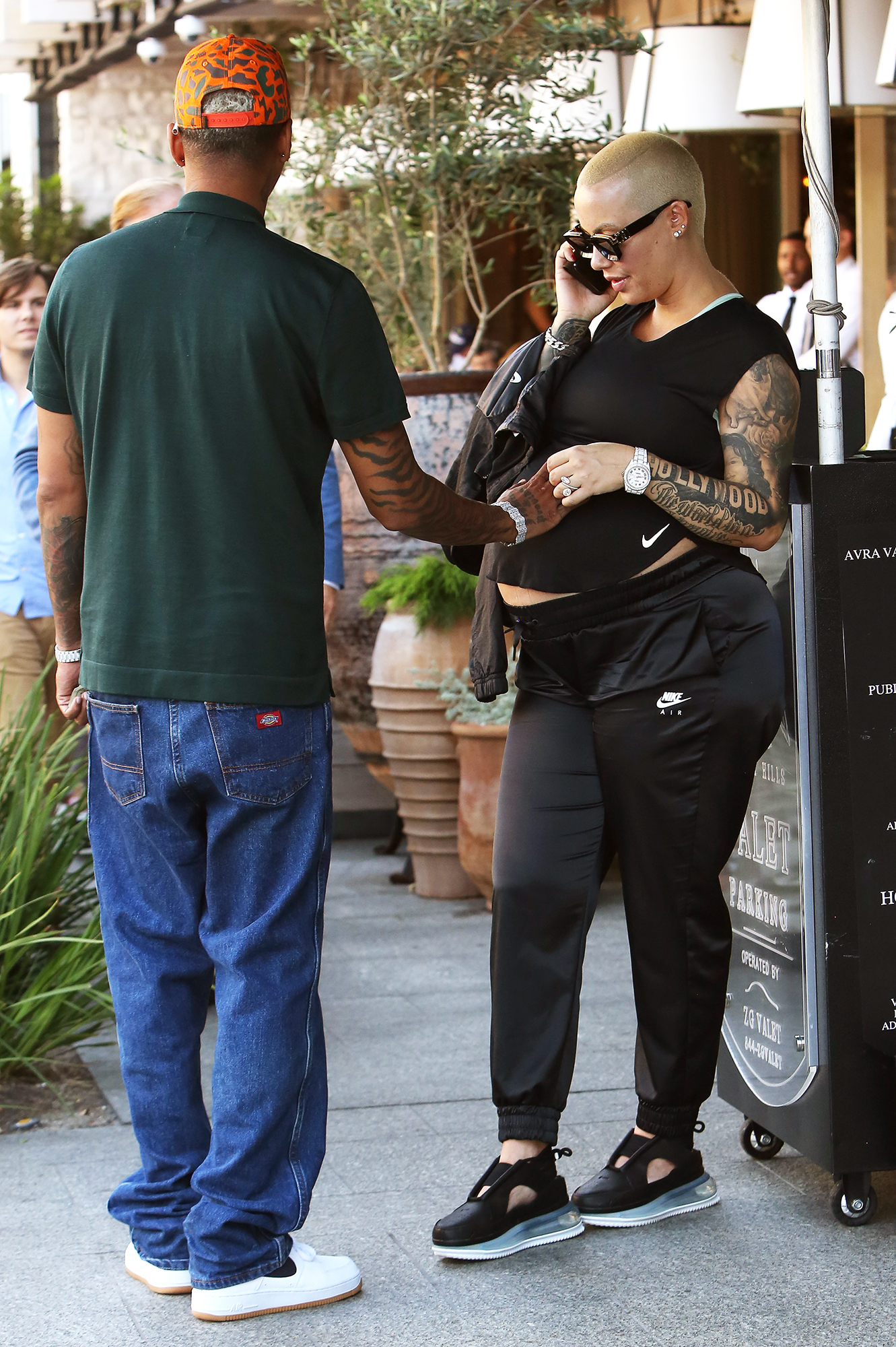 Pregnant Amber Rose A.E. AVRA Restaurant