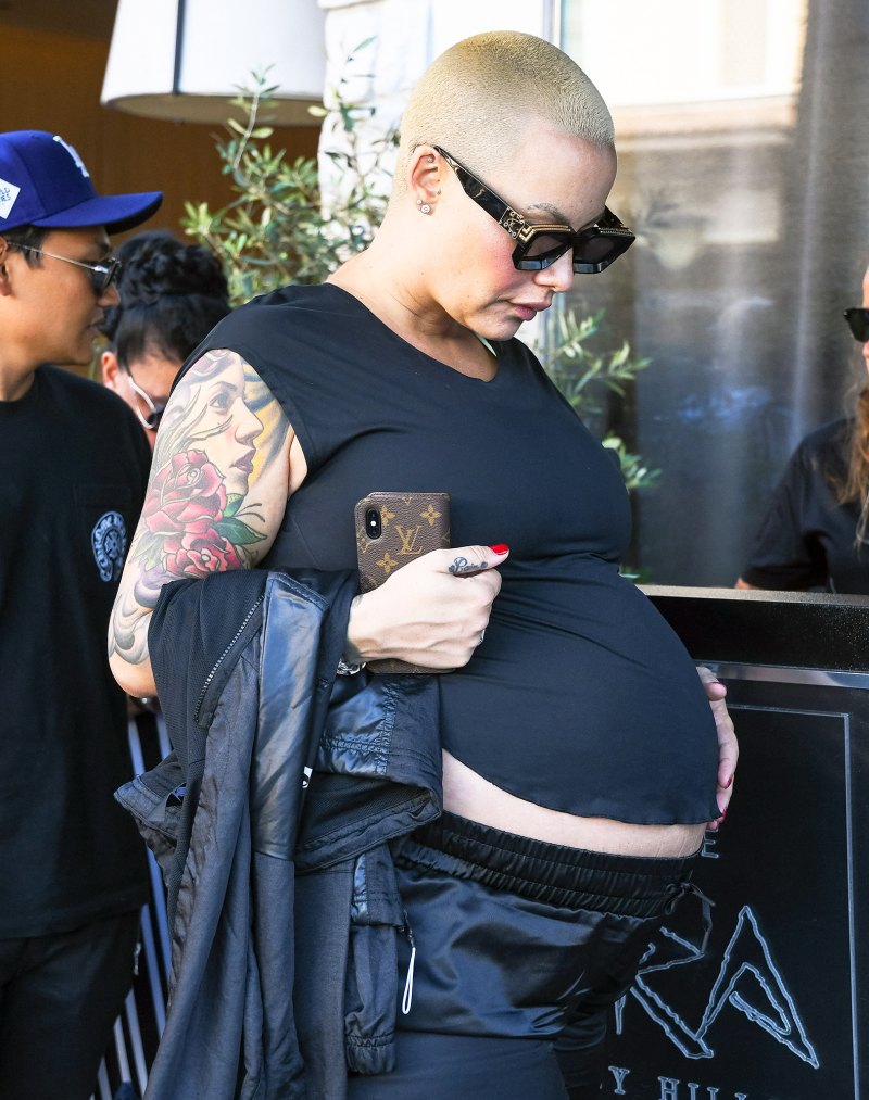 Pregnant Amber Rose A.E. AVRA Restaurant
