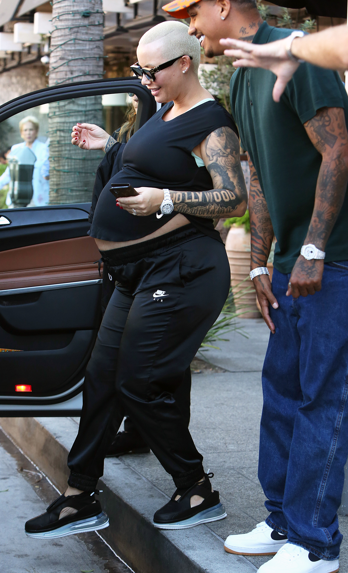 Pregnant Amber Rose A.E. AVRA Restaurant
