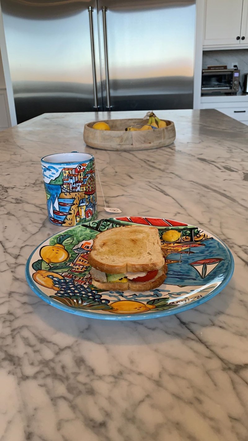 A sandwich and cup of tea