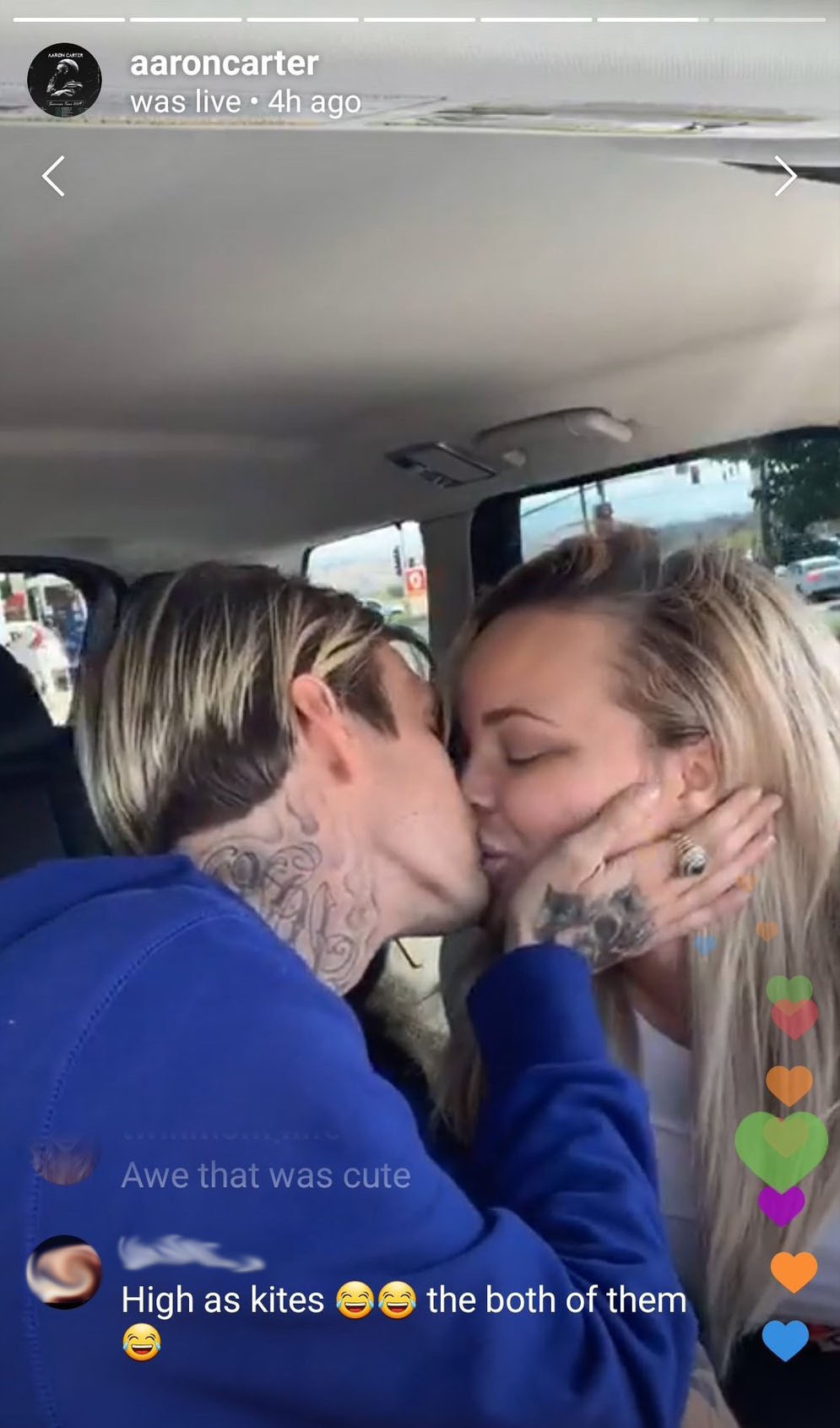 Aaron Carter and Trisha Paytas Kissing