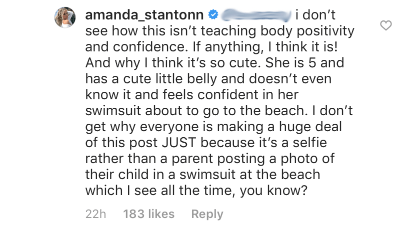 Amanda Stanton Defends Her Daughter's Bikini Photo Comments