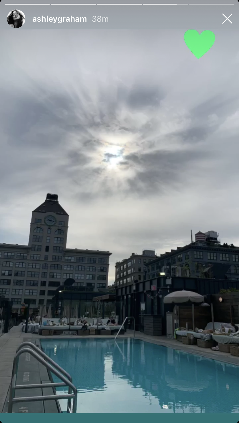 Overcast Sky Over the Pool