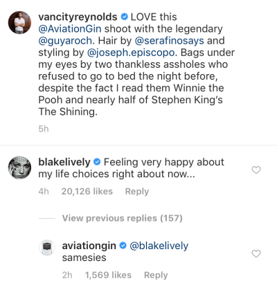 Blake Lively Flirty Comment to Ryan Reynolds