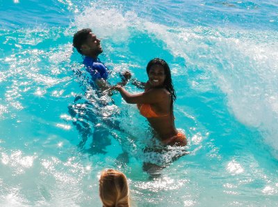 Kenya Moore and Marc Daly at the Beach
