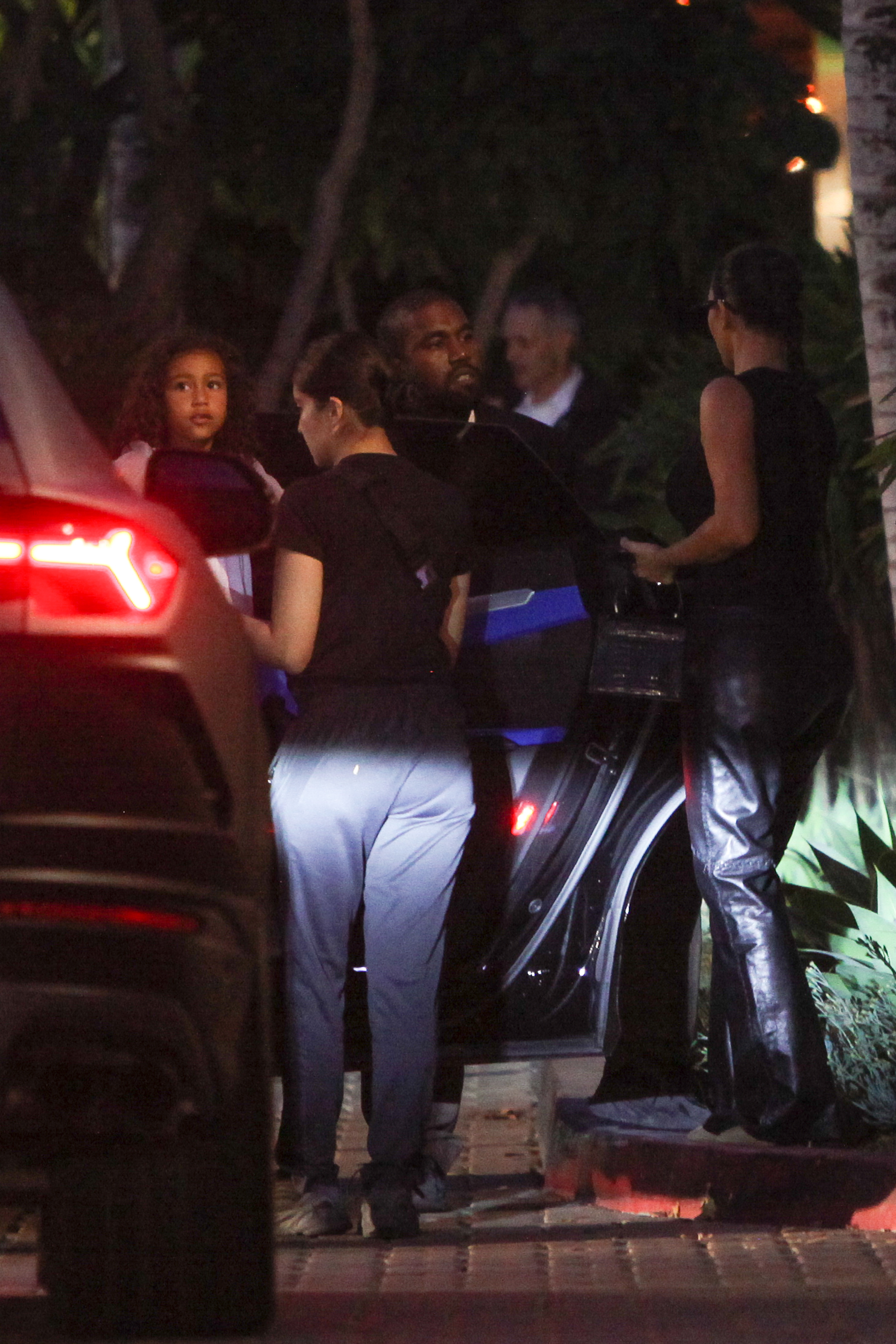 Kim Kardashian and Kanye West Take North to Dinner