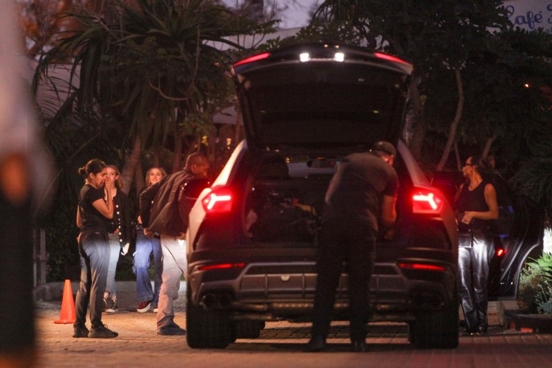 Kim Kardashian and Kanye West Take North to Dinner