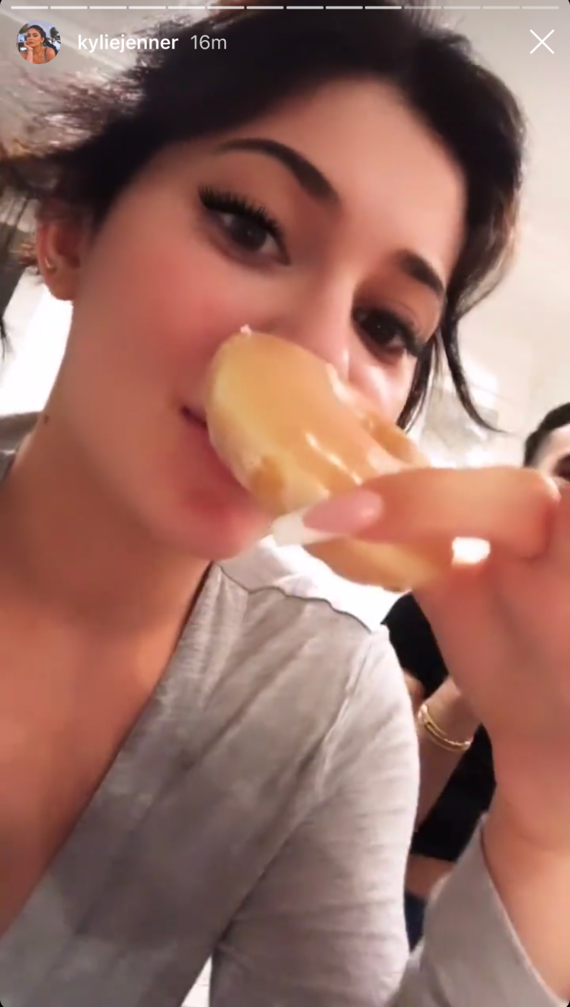 Kylie Jenner and a Krispy Kreme Donut