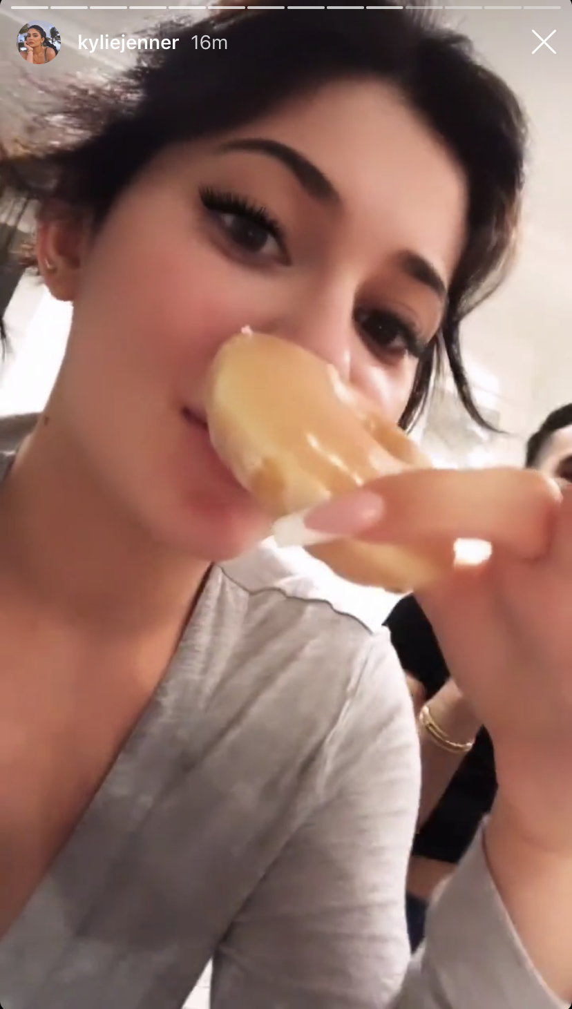Kylie Jenner and a Krispy Kreme Donut