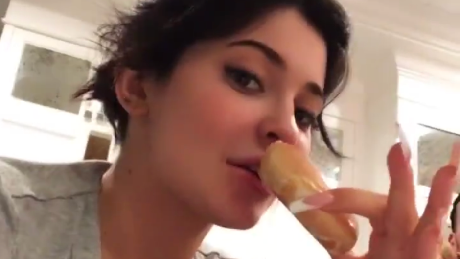 Kylie Jenner Eats a Krispy Kreme