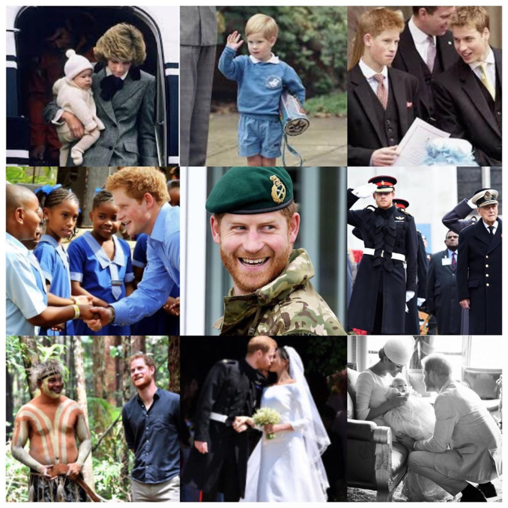 Collage of Photos of Prince Harry