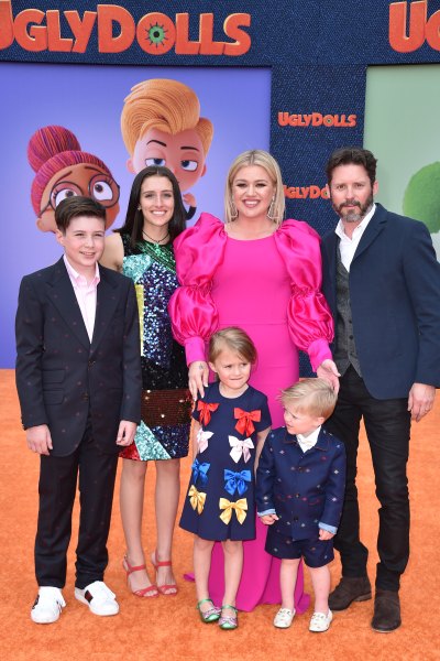 Kelly Clarkson Husband Brandon Blackstock and Kids at Ugly Dolls Premiere