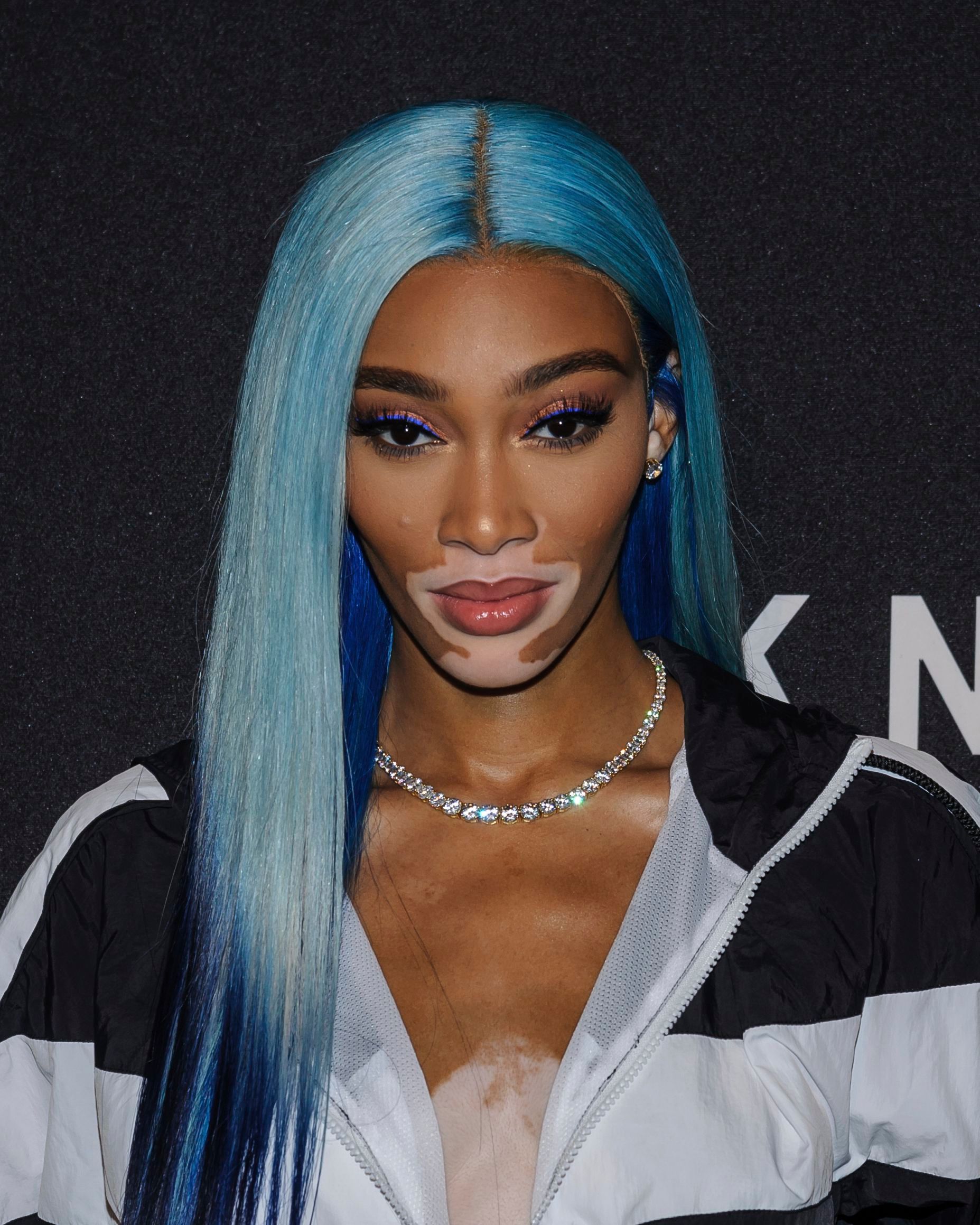 Winnie Harlow Blue Hair