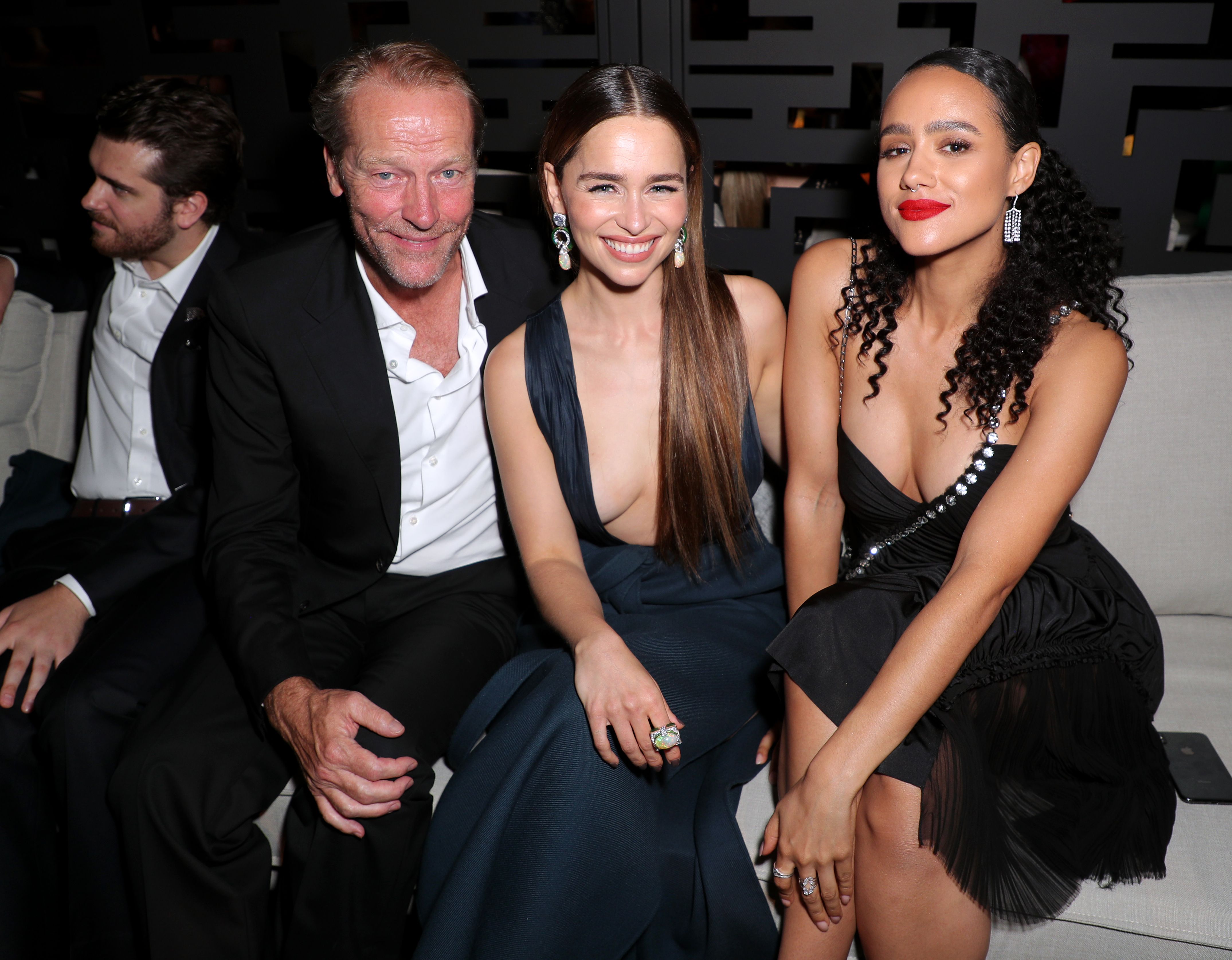 Iain Glen, Emilia Clarke and Nathalie Emmanuel HBO Primetime Emmy Awards After Party, Inside, Pacific Design Center, Los Angeles, USA - 22 Sep 2019