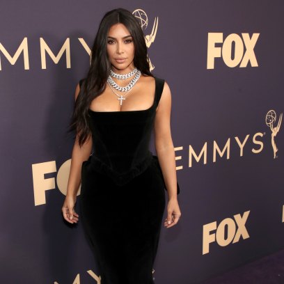Kim Kardashian Vivienne Westwood Black Velvet Gown at 2019 Emmys Outfit Chage