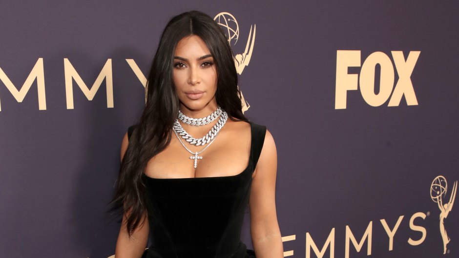 Kim Kardashian Vivienne Westwood Black Velvet Gown at 2019 Emmys Outfit Chage