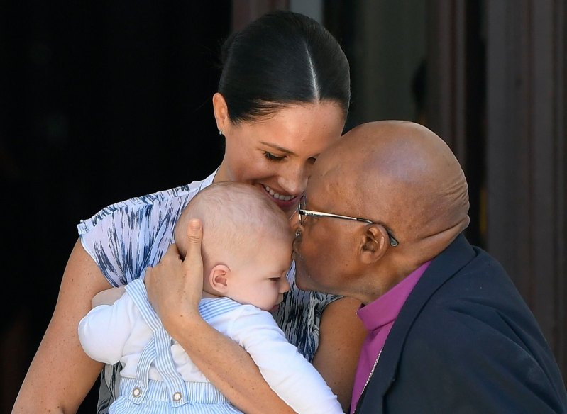 Desmond Tutu Kisses baby Archie on the Head With Meghan Markle