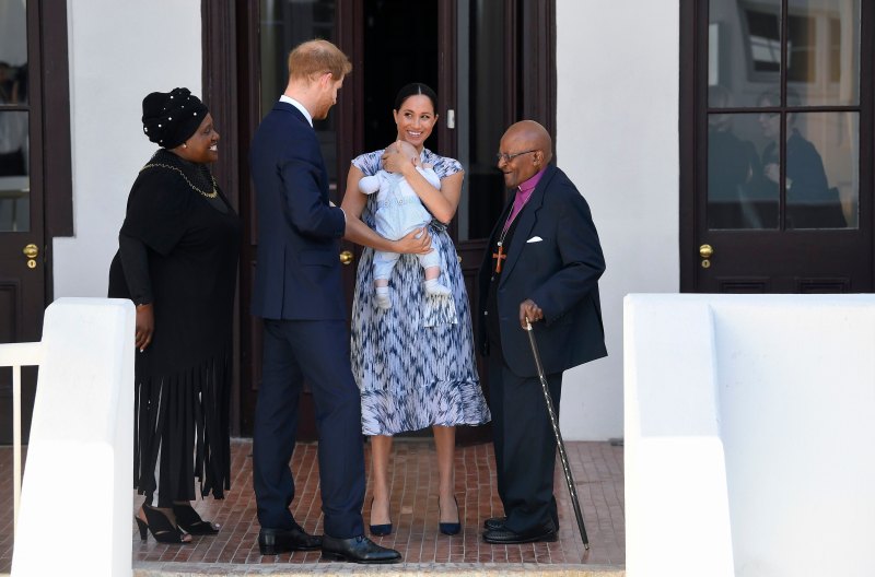 Meghan Markle Holds Archie With Prince Harry and Desmond Tutu