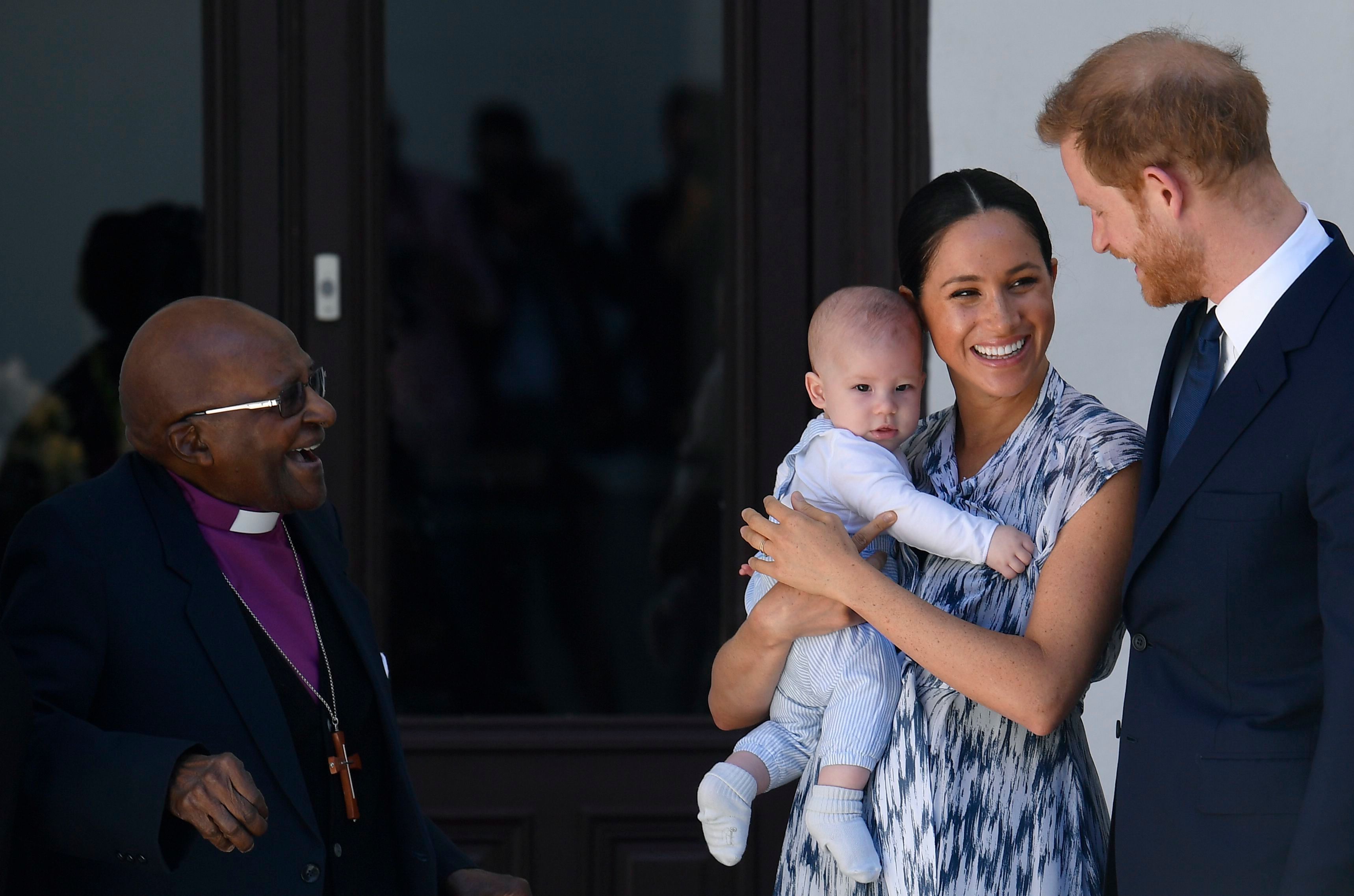 Prince Harry and Meghan Duchess of Sussex and Baby Archie Meet Desmond Tutu