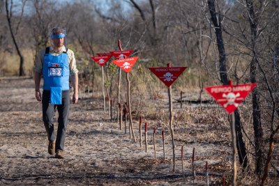 Prince Harry walks through a minefield visit to Angola - 27 Sep 2019