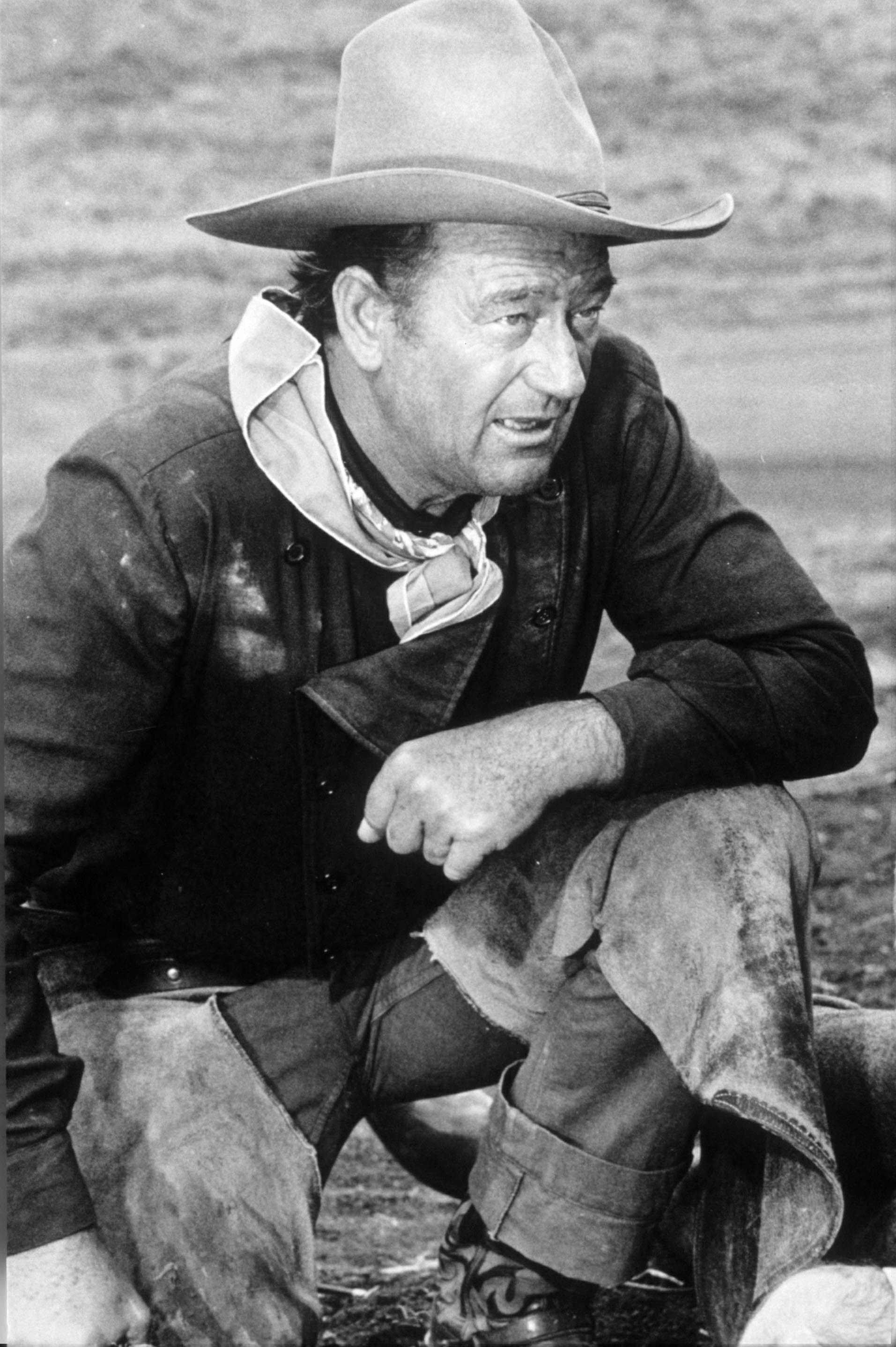 John Wayne black and white photo