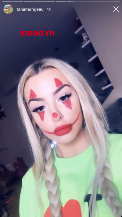 Tana Mongeau in Clown Makeup