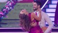 HANNAH BROWN, ALAN BERSTEN Dancing With the Stars Week 3 Rumba to Hold On by Wilson Philips Pink Dress and Tan Suit