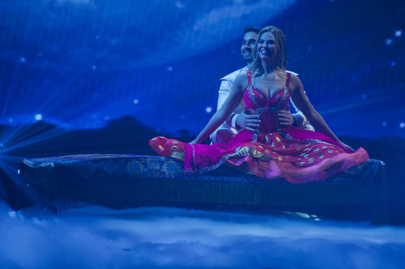 'Bachelorette' Star Hannah Brown's Costumes on 'Dancing With the Star' Just Get More Gorgeous Week 5 Aladdin Dance Red Dress With Alan Bersten Photo 2